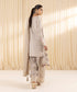 Unstitched Women's Embroidered Blended Grip Silk Beige Three Piece Suit